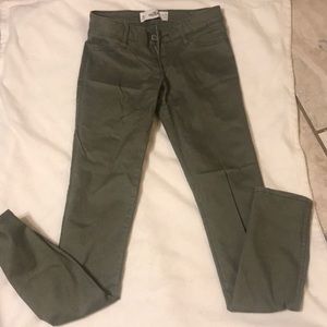 Hollister green skinny jeans